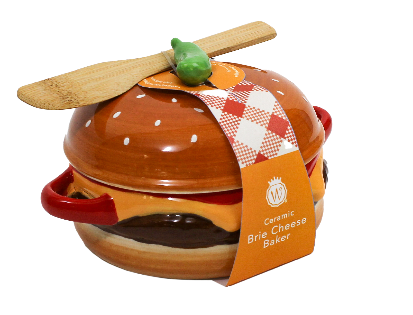 FIGURAL HAMBURGER BRIE BAKER