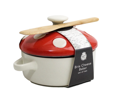FIGURAL RED MUSHROOM BRIE BAKER