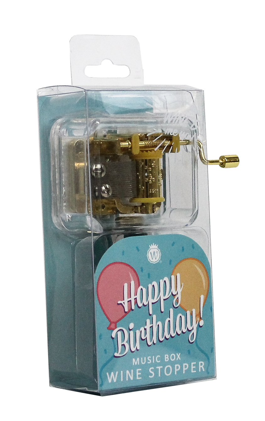 "HAPPY BIRTHDAY" MUSIC BOX BOTTLE STOPPER - Wild Eye Designs