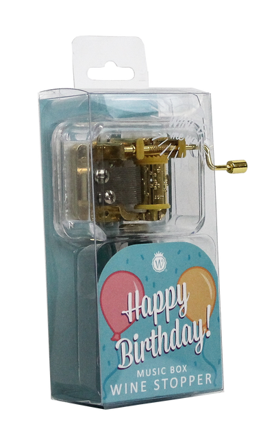 "HAPPY BIRTHDAY" MUSIC BOX BOTTLE STOPPER - Wild Eye Designs