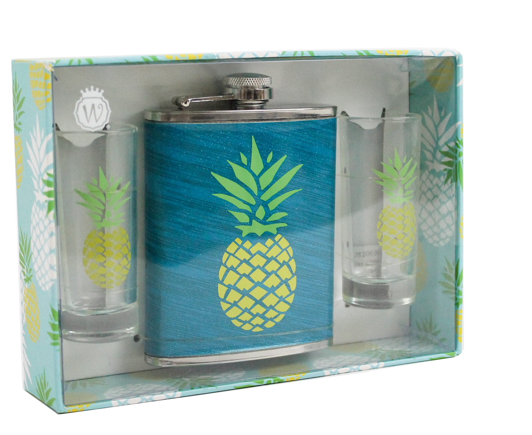 GREEN & YELLOW PINEAPPLE BAR SET - Wild Eye Designs