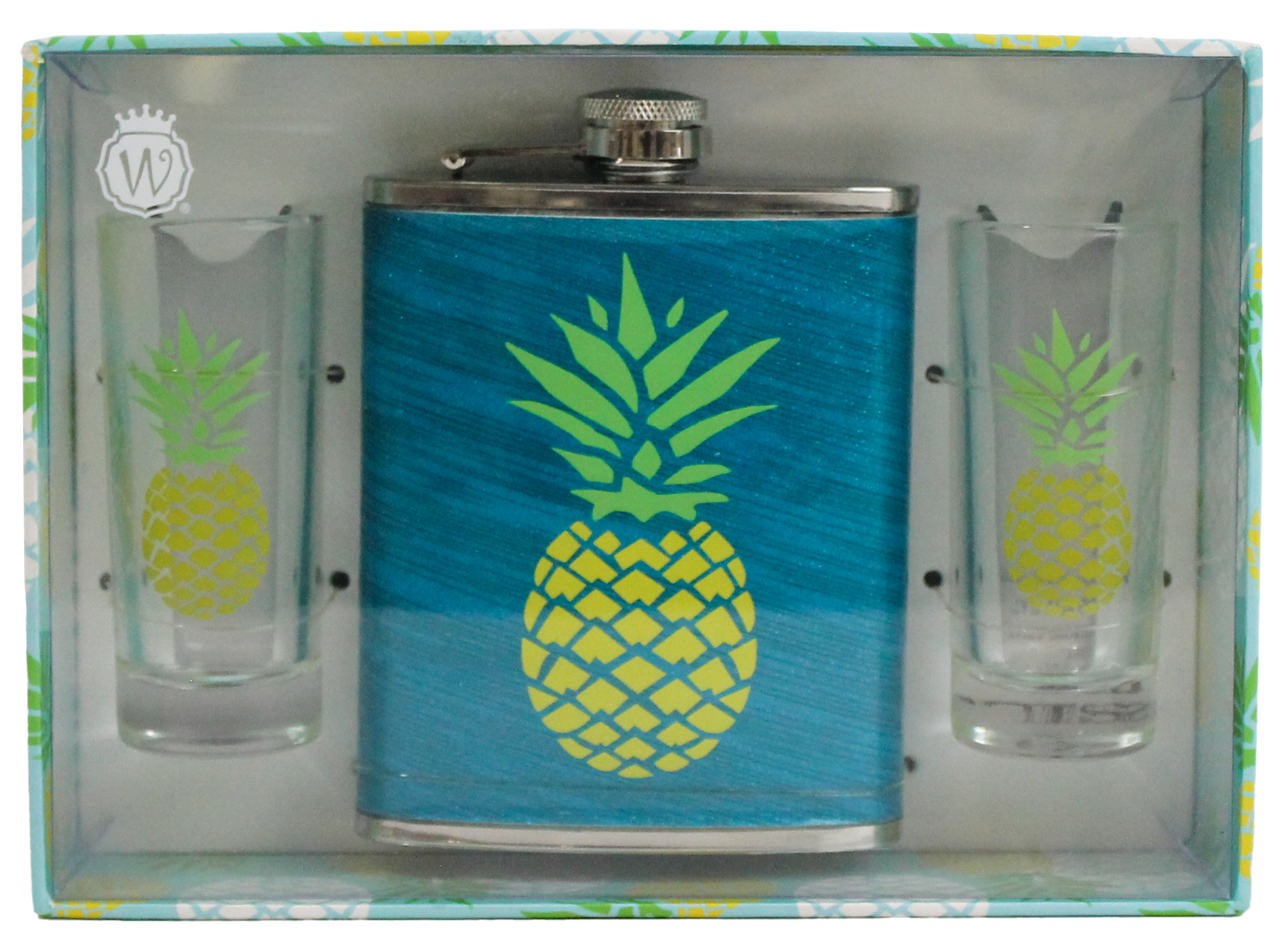 GREEN & YELLOW PINEAPPLE BAR SET - Wild Eye Designs