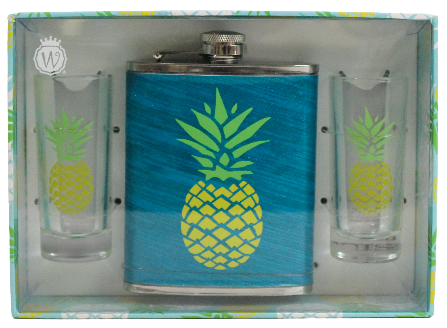 GREEN & YELLOW PINEAPPLE BAR SET - Wild Eye Designs