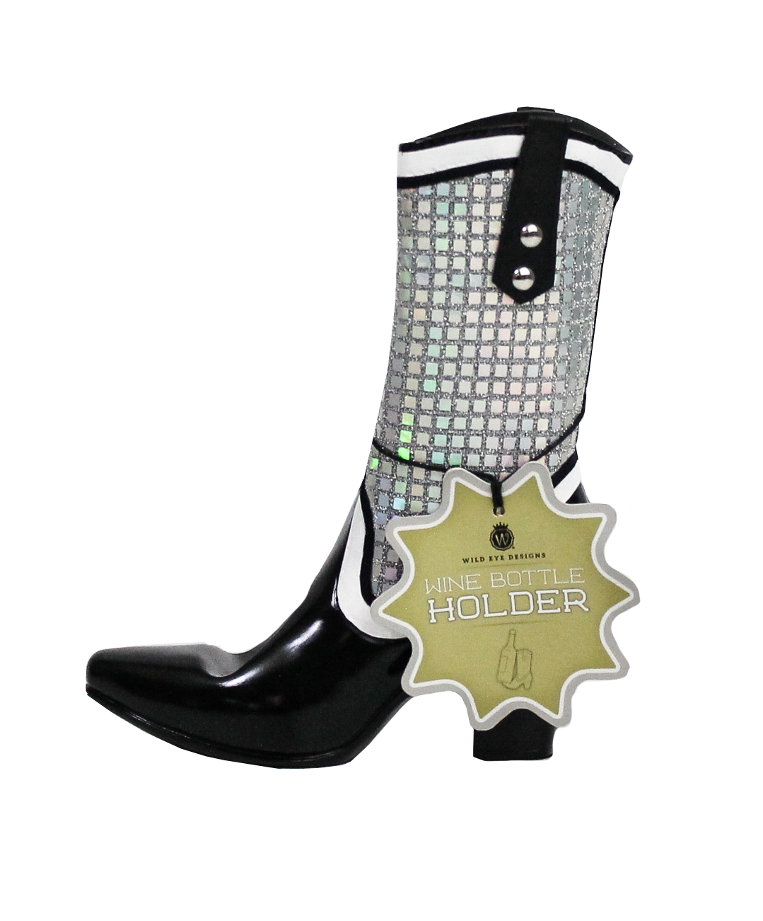 DISCO GLITTER COWBOY BOOT BOTTLE HOLDER