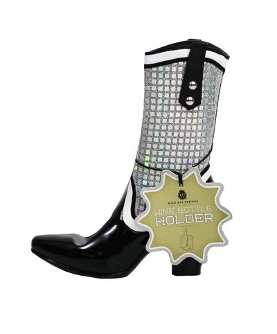 DISCO GLITTER COWBOY BOOT BOTTLE HOLDER