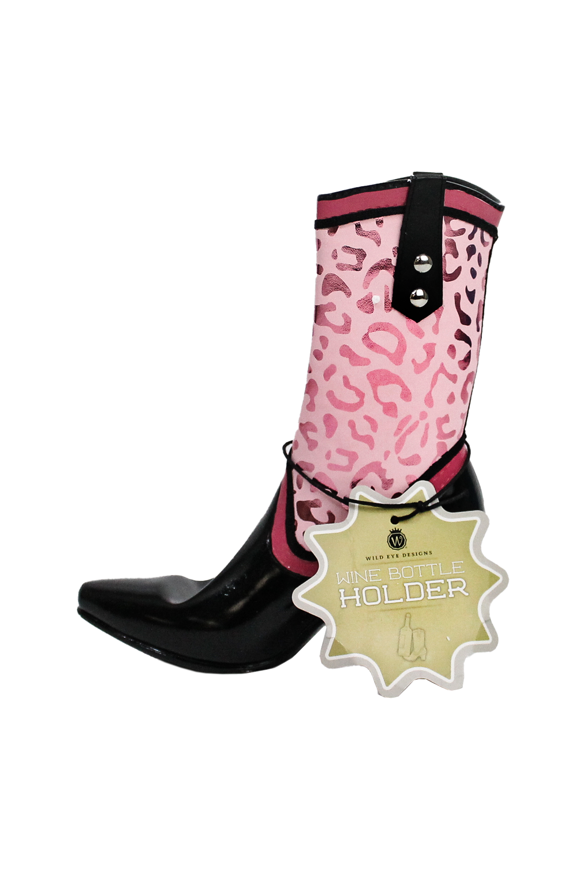 PINK LEOPARD COWBOY BOOT BOTTLE HOLDER