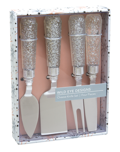 SILVER GLITTER CHEESE SERVING UTENSILS - Wild Eye Designs