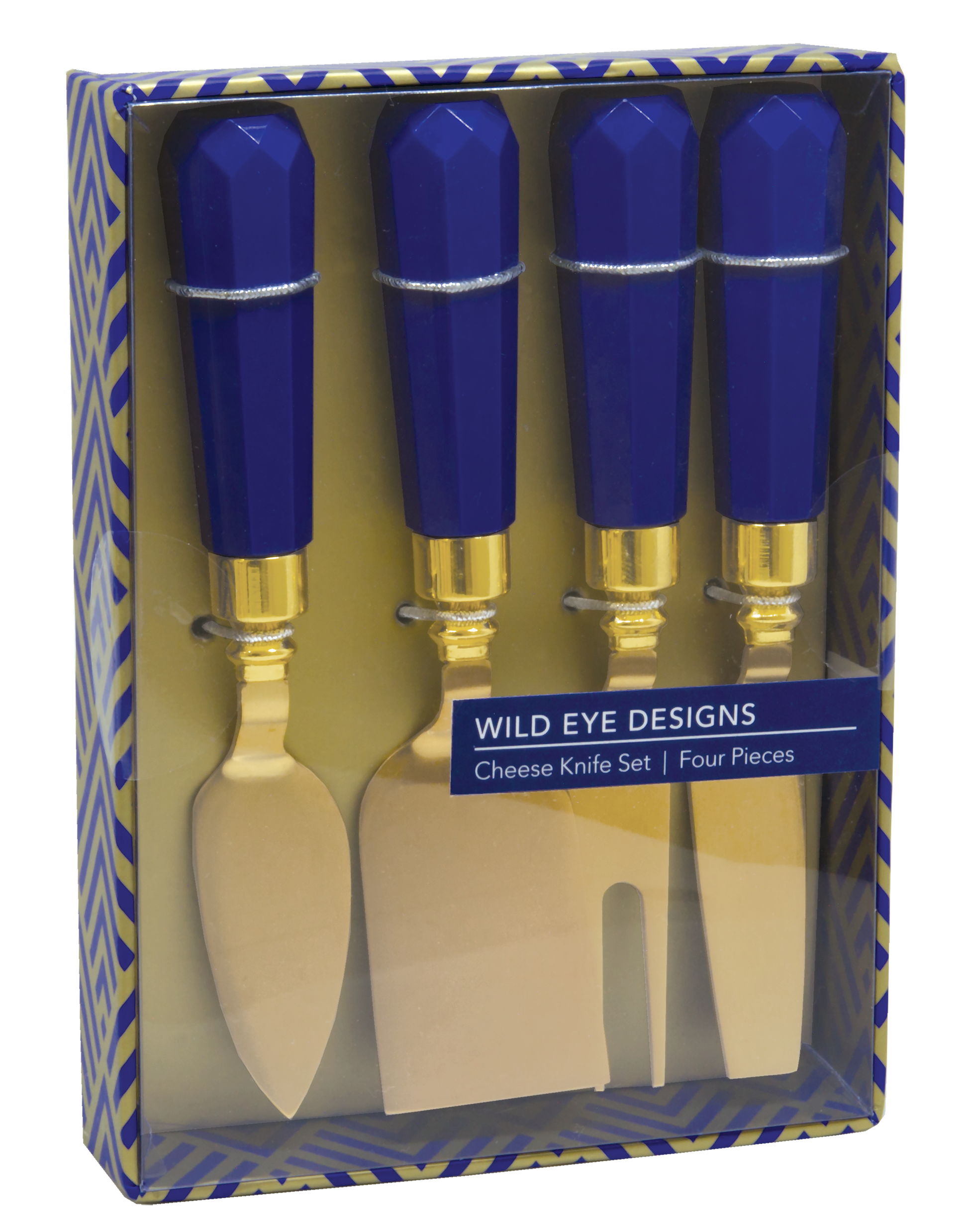 NAVY BLUE & GOLD CHEESE SERVING UTENSILS - Wild Eye Designs