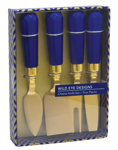 NAVY BLUE & GOLD CHEESE SERVING UTENSILS - Wild Eye Designs