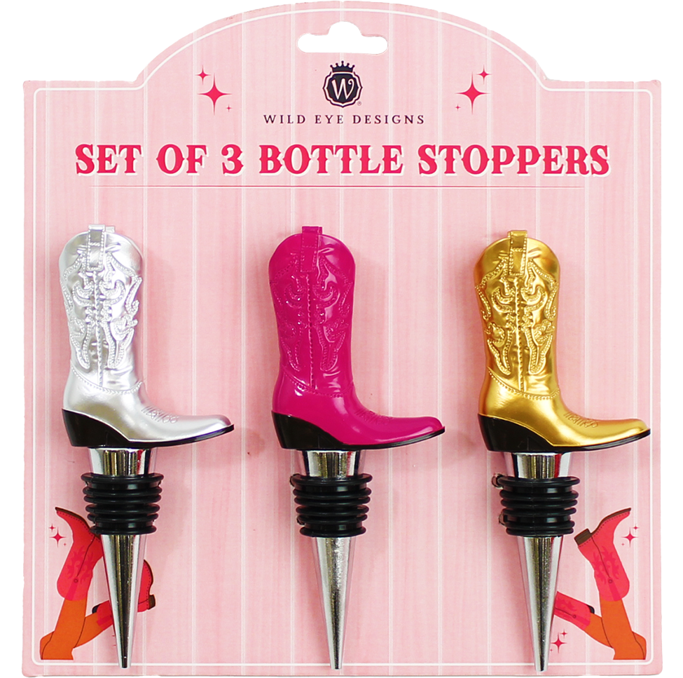 COWBOY BOOT WINE STOPPER SET