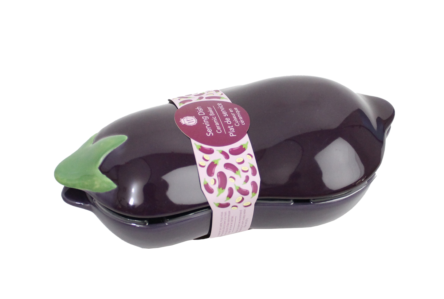 FIGURAL EGGPLANT CERAMIC SERVING DISH