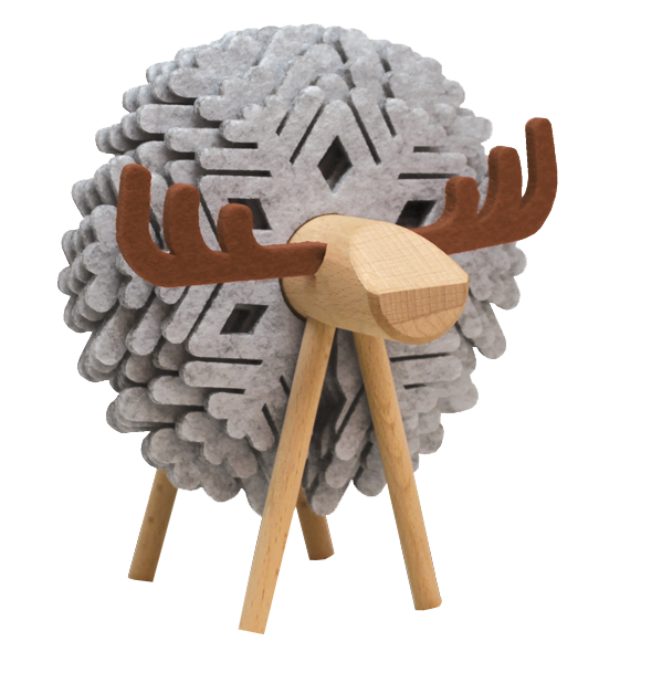FELT COASTER SET WITH DEER HOLDER