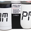 "AM PM" DOUBLE WALL MUG AND STEMLESS SET