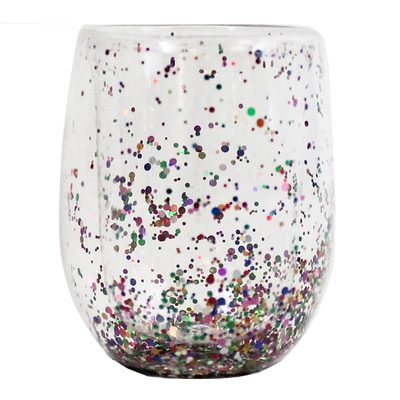 RAINBOW CONFETTI DOUBLE WALL GLASS SET