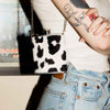 SILVER COWHIDE FASHION FLASK
