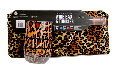 LEOPARD PRINT INSULATED WINE BAG & TUMBLER SET - Wild Eye Designs
