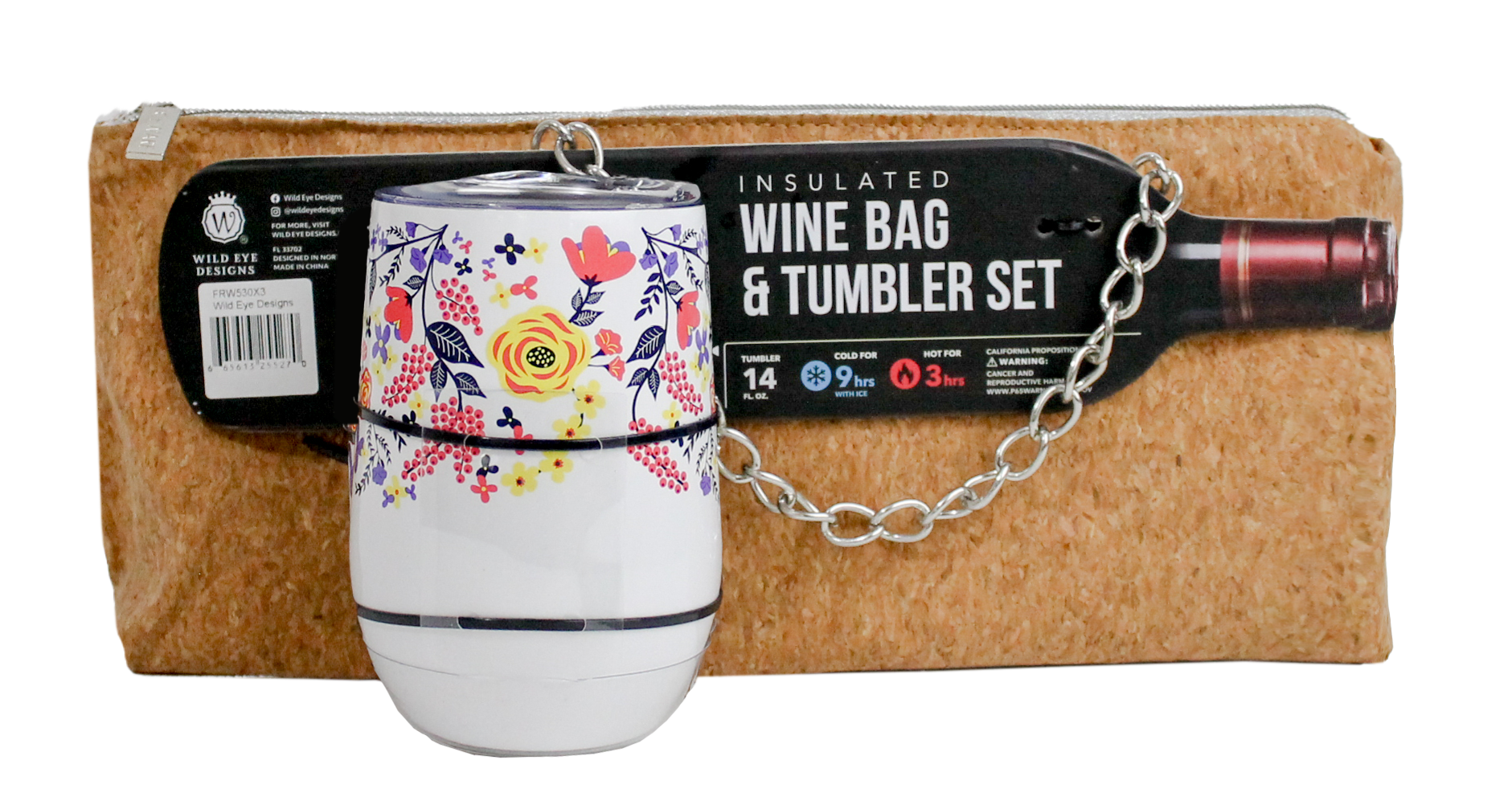 GLITTER CORK INSULATED WINE BAG & TUMBLER SET - Wild Eye Designs