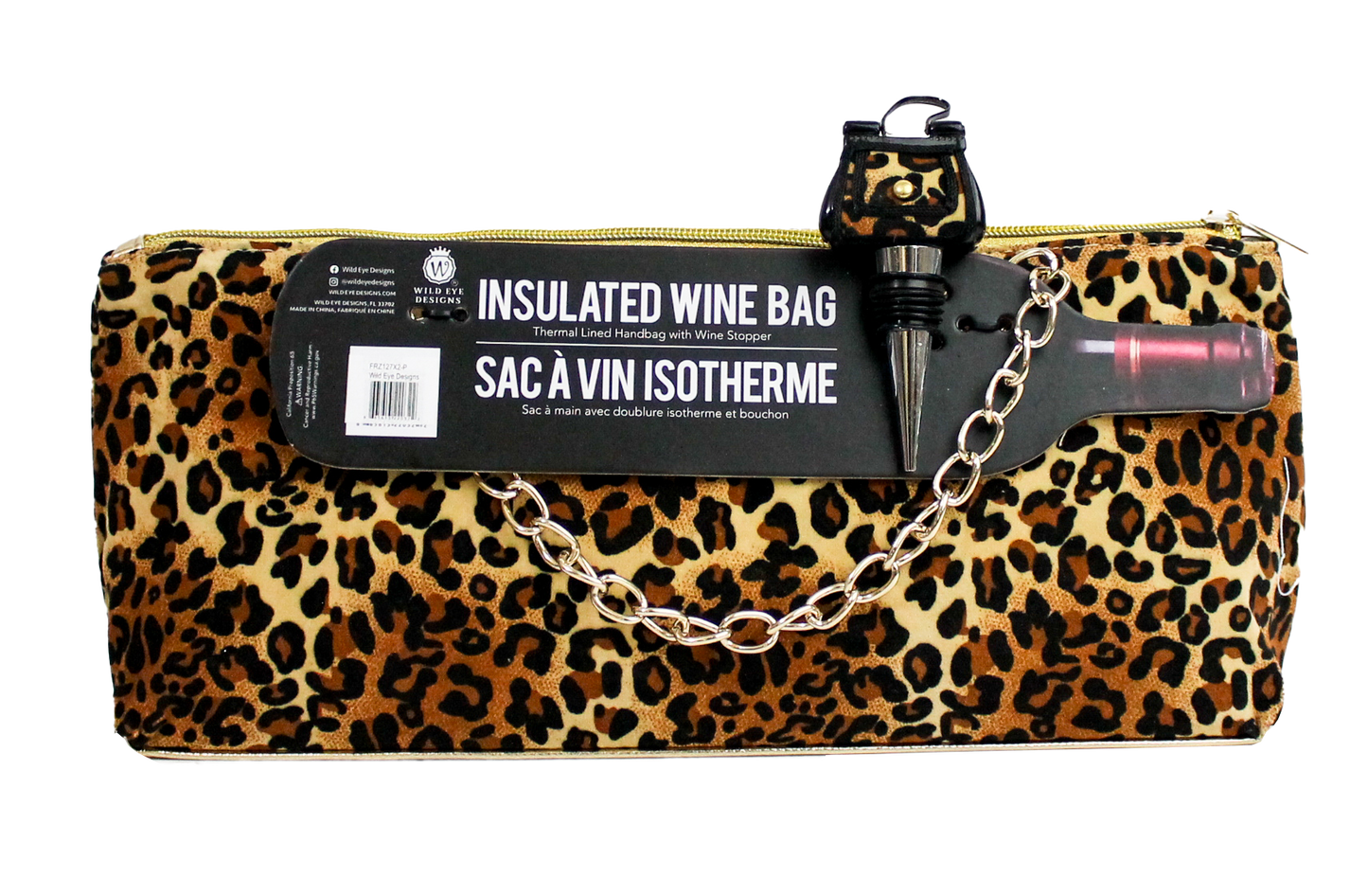 LEOPARD INSULATED WINE BAG & PURSE STOPPER - Wild Eye Designs