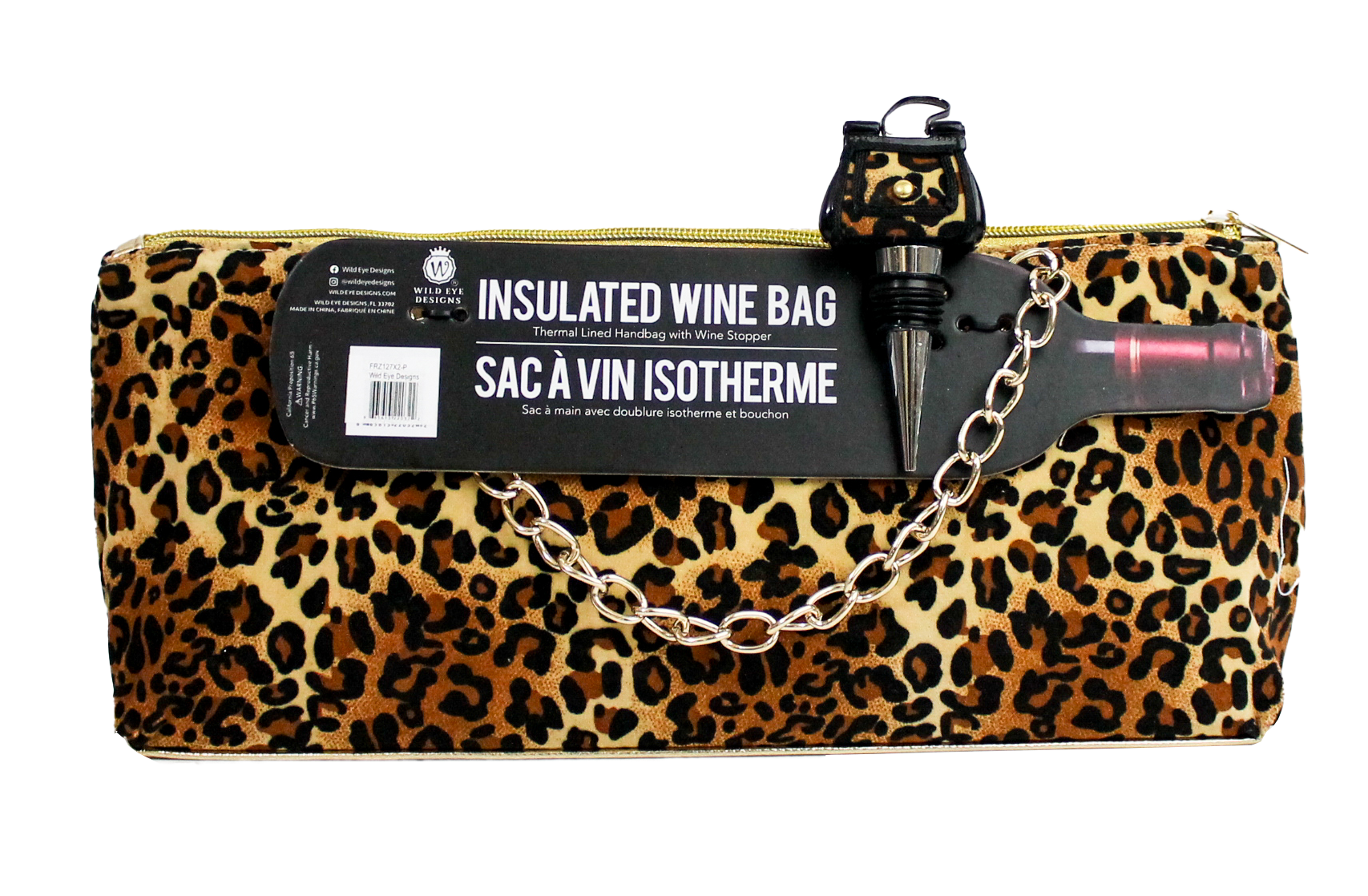 LEOPARD INSULATED WINE BAG & PURSE STOPPER - Wild Eye Designs