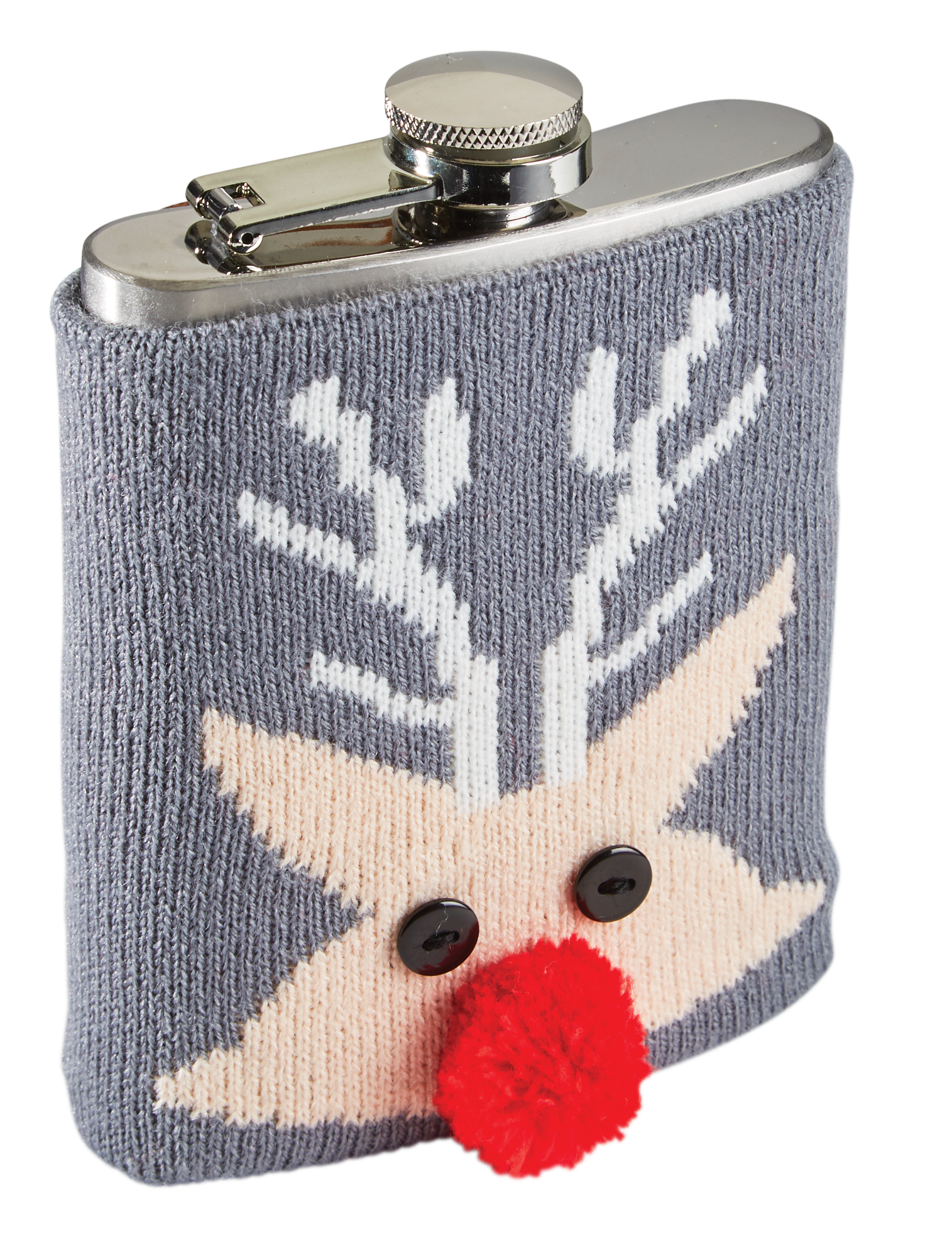 RED NOSE REINDEER SWEATER FLASK