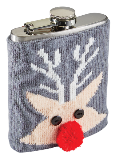 RED NOSE REINDEER SWEATER FLASK