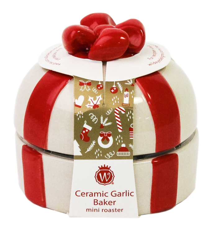 FIGURAL GIFT BOX CERAMIC GARLIC BAKER