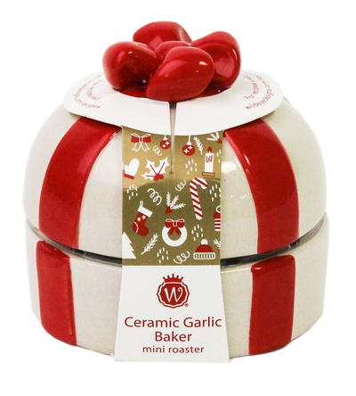 FIGURAL GIFT BOX CERAMIC GARLIC BAKER