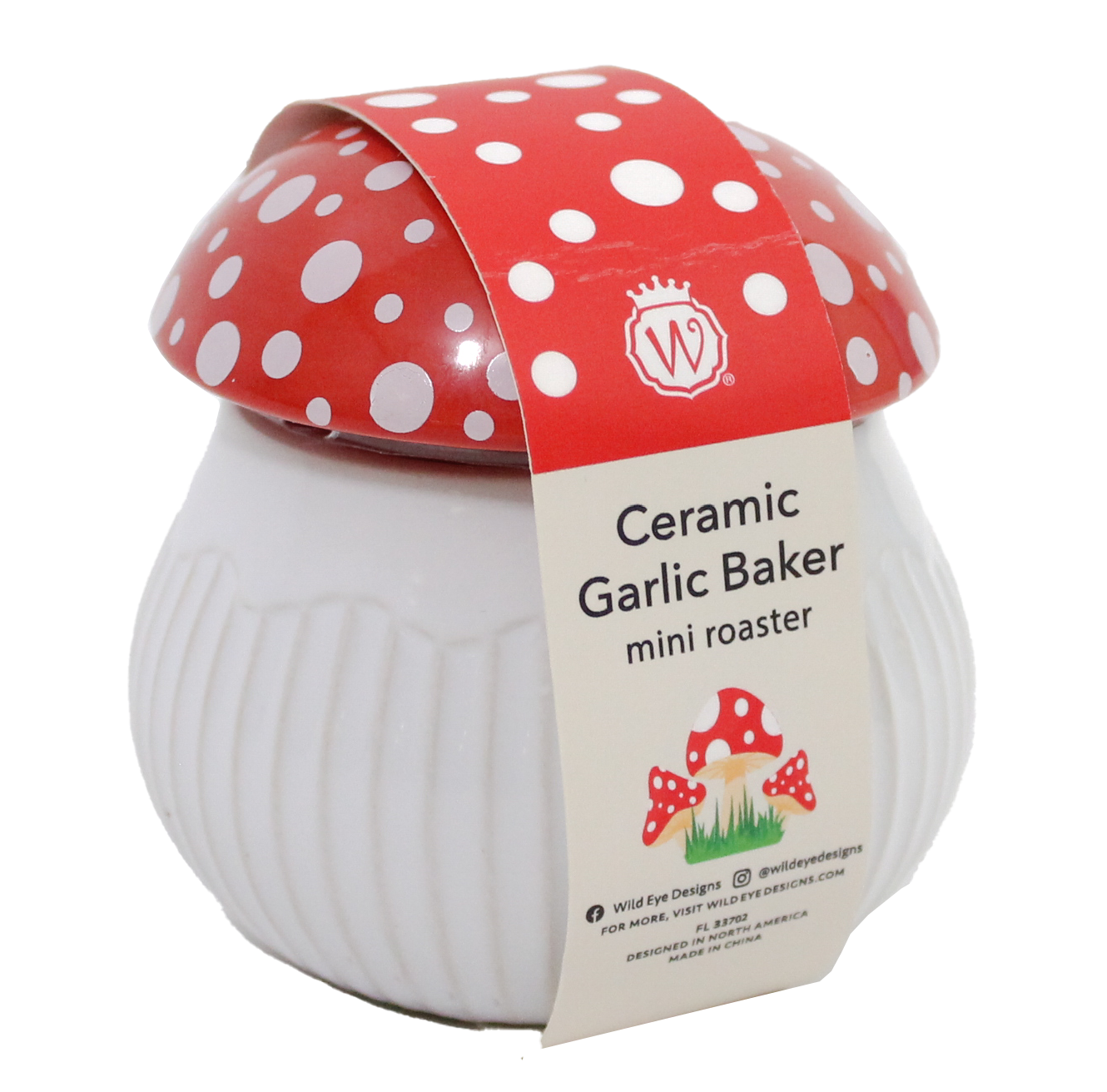 FIGURAL MUSHROOM CERAMIC GARLIC BAKER