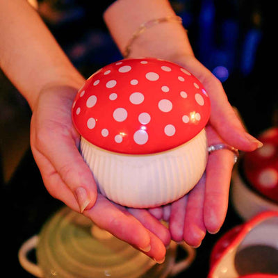 FIGURAL MUSHROOM CERAMIC GARLIC BAKER