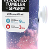 GALAXY PATTERN SIP-GRIP SLIM TUMBLER WITH STRAW