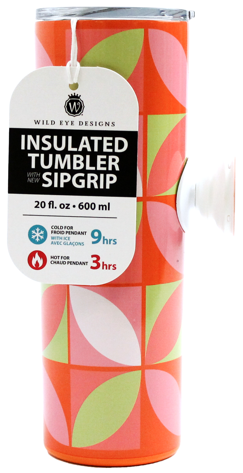 GEOMETRIC PETAL SIP-GRIP SLIM TUMBLER WITH STRAW