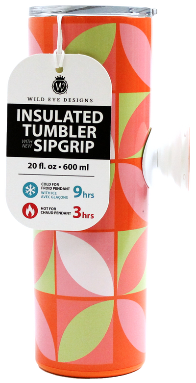 GEOMETRIC PETAL SIP-GRIP SLIM TUMBLER WITH STRAW