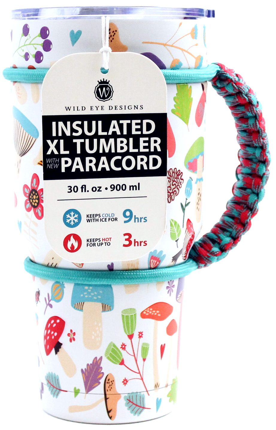 WHITE MUSHROOM PARACORD TUMBLER