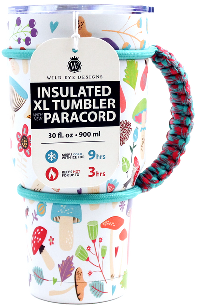 WHITE MUSHROOM PARACORD TUMBLER