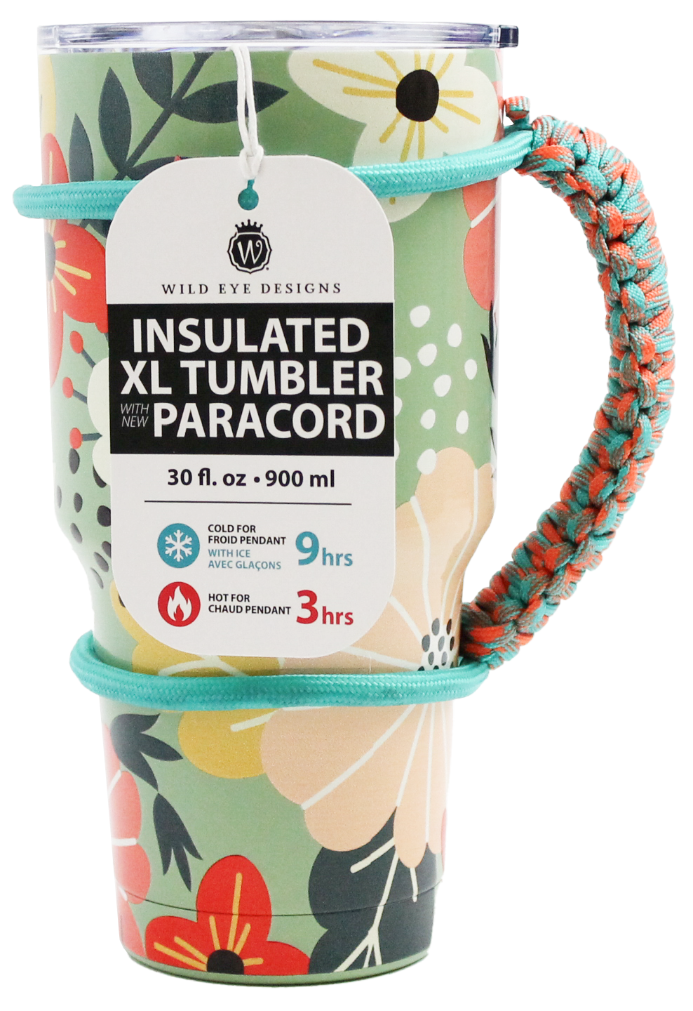 FLORAL PATTERN PARACORD TUMBLER