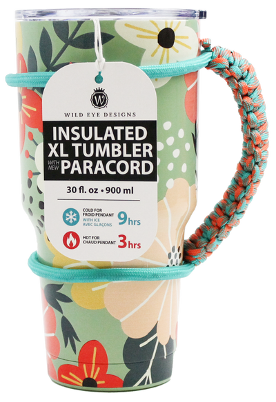FLORAL PATTERN PARACORD TUMBLER