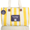 YELLOW STRIP PATTERN INSULATED TOTE BAG