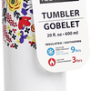 FLORAL SLIM TUMBLER WITH STRAW