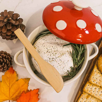 FIGURAL RED MUSHROOM BRIE BAKER