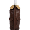 BROWN LEATHER JACKET WINE PARKA