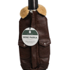 BROWN LEATHER JACKET WINE PARKA