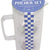 CLEAR WITH GLITTER DOUBLE WALL GLASS PITCHER SET - Wild Eye Designs