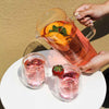 CLEAR WITH GLITTER DOUBLE WALL GLASS PITCHER SET