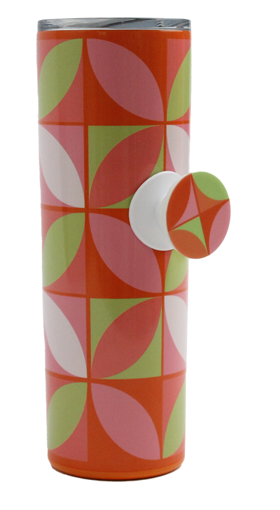 GEOMETRIC PETAL SIP-GRIP SLIM TUMBLER WITH STRAW