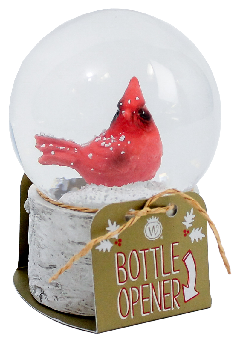 CARDINAL SNOW GLOBE BOTTLE OPENER - Wild Eye Designs
