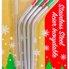 SEASONAL BENT METAL STRAW SET WITH SILICONE TIPS & BRUSH - Wild Eye Designs