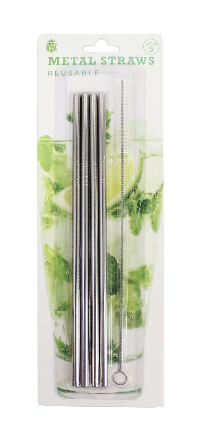 STRAIGHT METAL STRAW SET WITH BRUSH - Wild Eye Designs