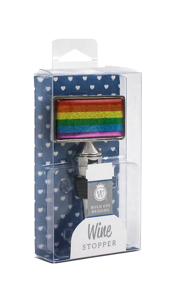GLITTER RAINBOW FLAG WINE STOPPER