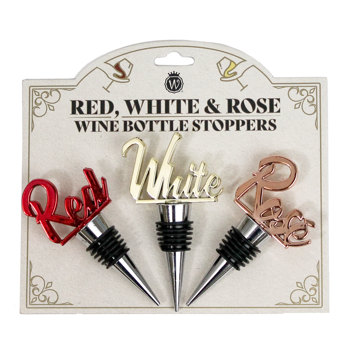 RED, WHITE, AND ROSE CLASSIC WINE STOPPER SET