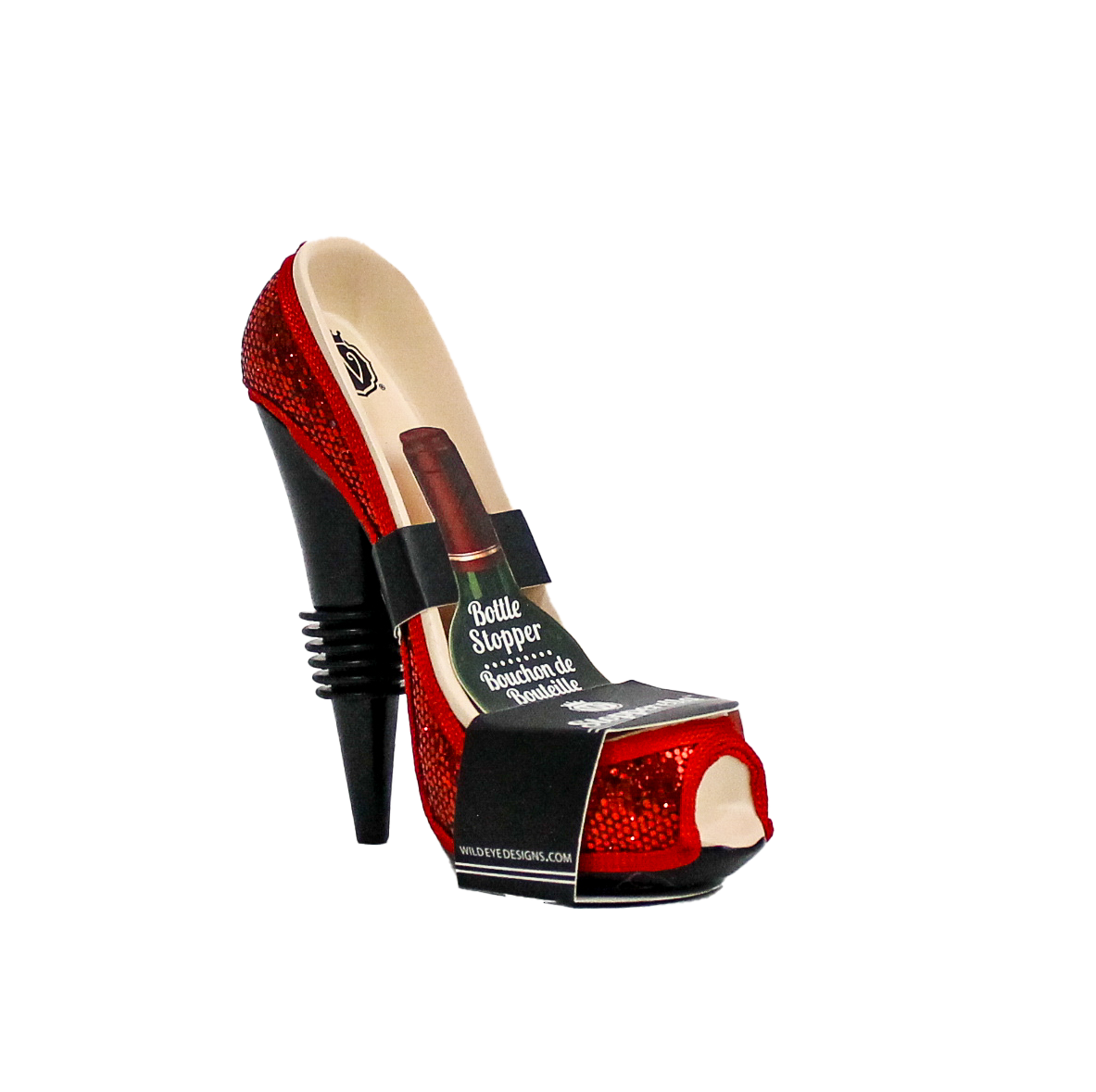 RED GLITTER STOPPERELLA HIGH HEEL WINE STOPPER - Wild Eye Designs